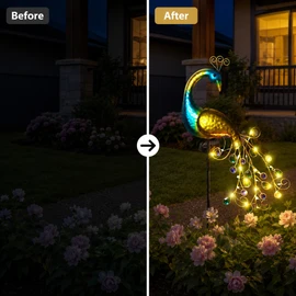 Solar Peacock Garden Light for Outdoor Decor – Auto On/Off LED Stake Lamp for Yard, Patio & Pathways