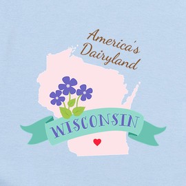 CafePress Wisconsin State Outline Violet Flower Americas Dai Cute Infant Bodysuit Baby Romper