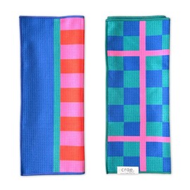 2 toallas de mano de microfibra de doble cara, juego de toallas de cocina de 17 x 27 pulgadas, duraderas y suaves, de secado rápido, paños de cocina para uso diario en casa (Collins/Marine)
