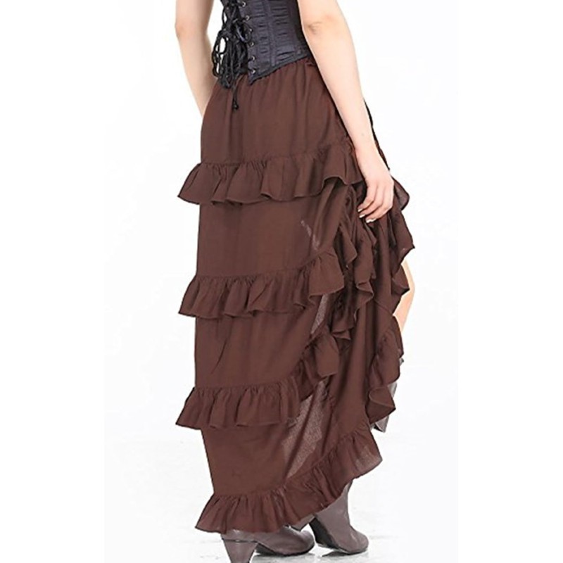 KUOSE Women's Steampunk Skirt Asymmetric Chiffon Lace Tulle Skirt Plus