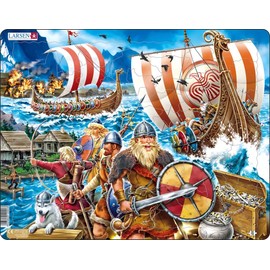 Larsen Puzzles Viking Raid 65 Piece Children's Jigsaw Puzzle