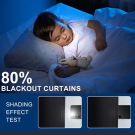 Hiasan Privacy Room Divider Patio Sliding Door Curtain Extra Wide Blackout Thermal Insulated Curtains with Back Tab & Rod Pocket for Bedroom Partition Living Room (120 x 108 Inches, Black)