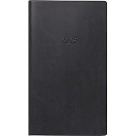 BRUNNEN Pocket Diary Model 756 (2025), 2 Pages = 1 Week, A6, 144 Pages, Plastic Cover, Black