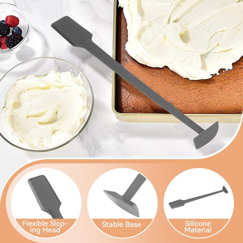 Silicone Jar Spatula, 36cm Long Handle Food Scraper for Jars,