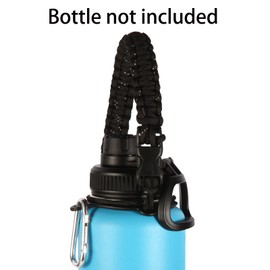 Volhoply Paracord Handle Bulk 4 Pack Fits 14oz to 40oz Wide Mouth Water Bottle（Handle 4,Set）
