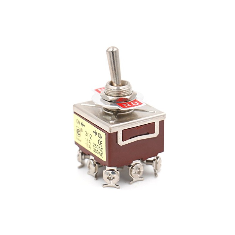 Heschen Metal 3PDT Toggle Switch HS-302 ON/ON 2 Positions 15A