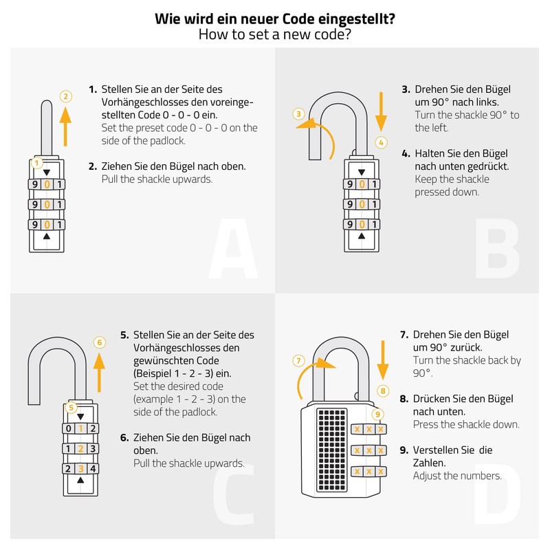 HMF 3506-02 Combination Padlock 3 Digit 5 x 3 x
