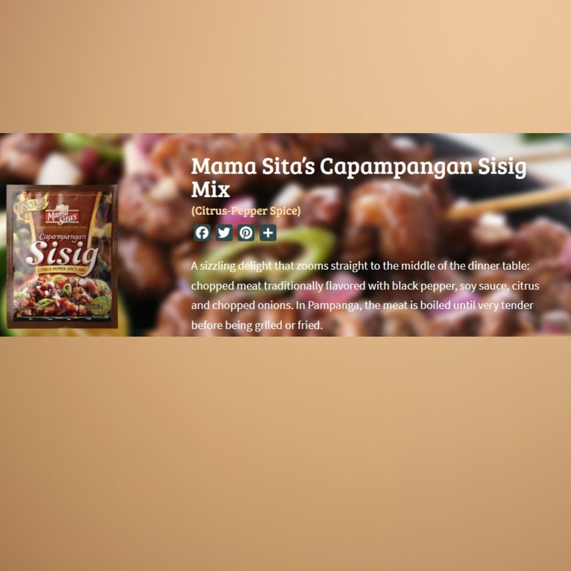 Mama Sita's Capampangan Sisig Mix Citrus-Pepper Spice Mix 1.4oz(40g) 6