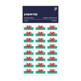 PAPERZIP - Wales Flags (Baner Cymru) – 48 Stickers for Business, Schools