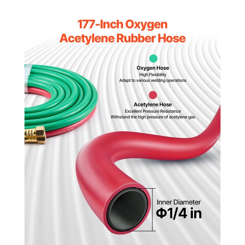 Oxygen Acetylene Torch Kit 14PCS Gas Welding Cutting Set &