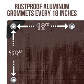 CARTMAN Finished Size 10x10 Feet Extra Thick 12 Mil Heavy Duty Poly Tarp, Multipurpose Protective Cover, UV Resistant, Waterproof Poly Tarpaulin with Reinforced Edges