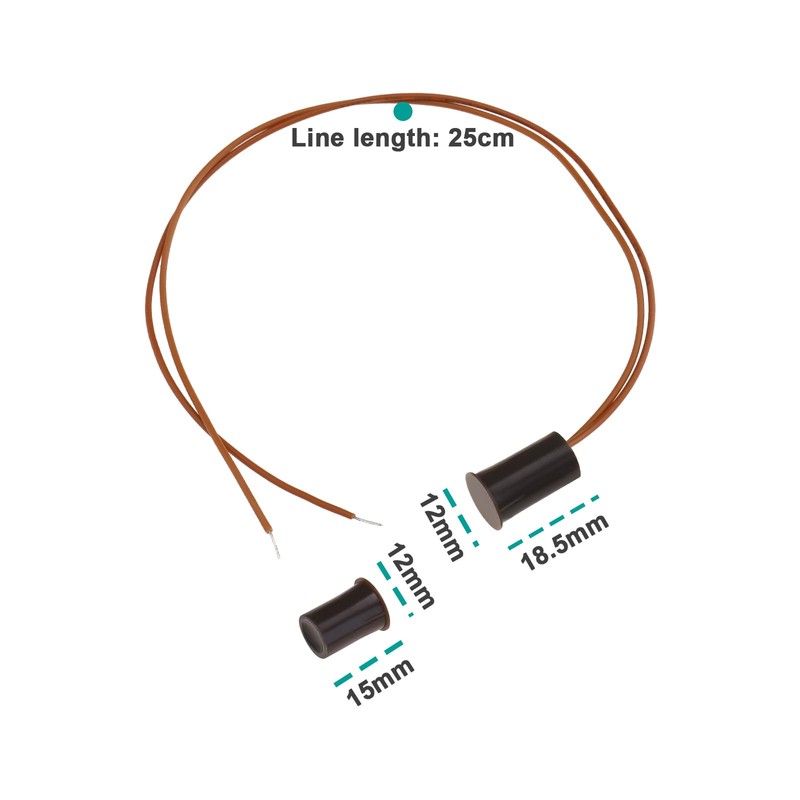 ECSiNG 6pcs Recessed Wired Magnetic Reed Switch Alarm - Embedded