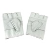 Men's Lightweight White Leather Fingerless Gloves Bikers Protective Rockers Glove