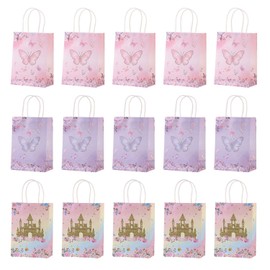 15 Pieces Gift Tote Bags, Butterfly Print Tote Bags, Kids Gift Bags, Butterfly Party Favor Bags, Creative Tote Bags