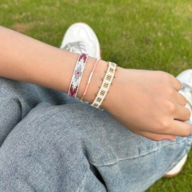 KELITCH Gold Perlen Armbänder Einzigartige Wrap Armbänder Charm Armbänder Verstellbare Armbänder Für Damen