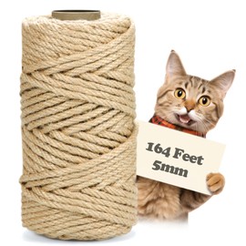 Jute Twine String - 164ft 5mm Eco-Friendly Natural Cord for Crafts, Packaging & Garden | Heavy-Duty Decorative Rope | Extra Strong Tying, Bundling & DIY Projects