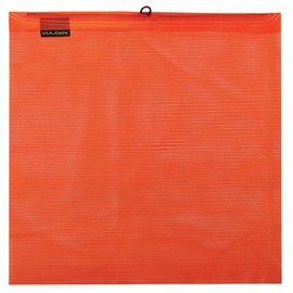 VULCAN Safety Flag with Wire Loop - Bright Orange - Vinyl Coated Polyester Construction - 18 Inch x 18 Inch - 4 Pack