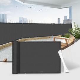 Sunnylaxx Balcony Privacy Screen, 90 x 300 cm, Balcony Cover, Balcony Cladding, 100% Waterproof, Wind and UV Protection, Dark Anthracite