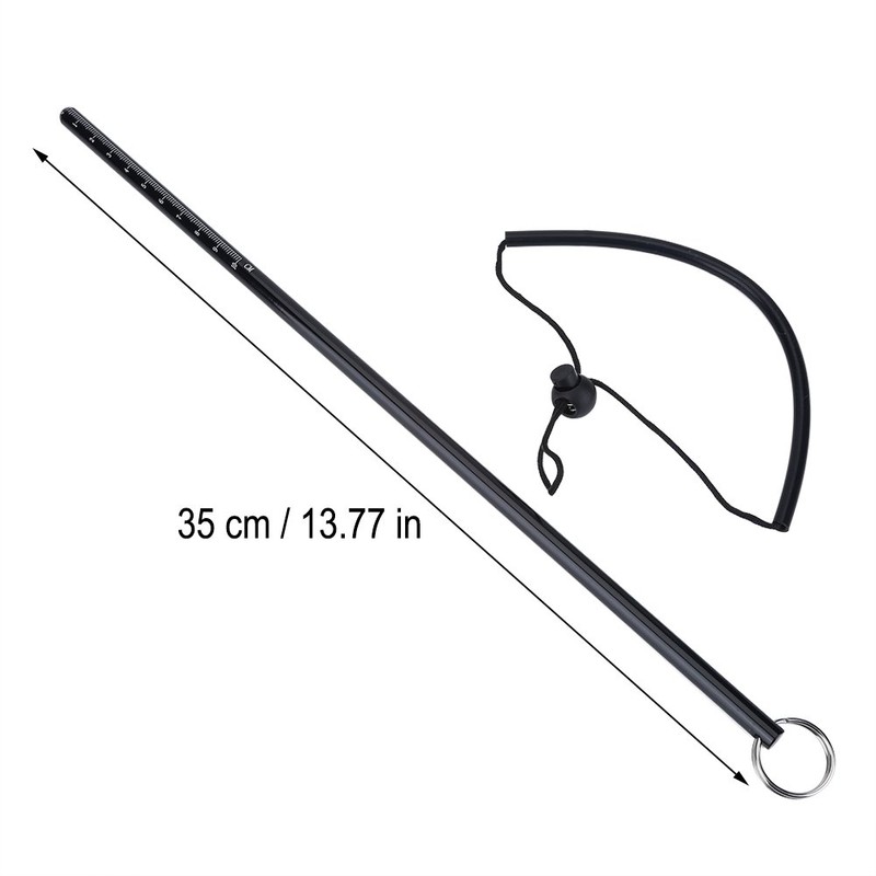 Aluminium reef rod diving stick with hand strap (black), black