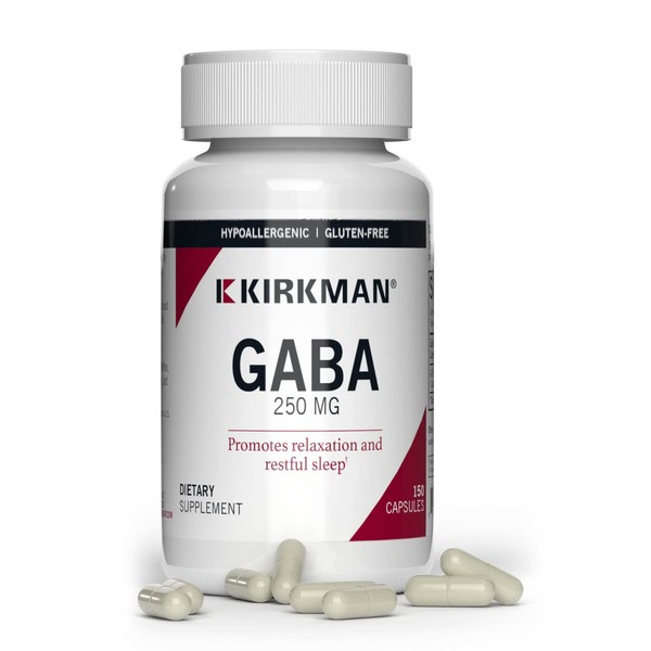 Kirkman - GABA 250 mg - 150 Capsules - Supports Relaxation - Promotes Restful Sleep - Hypoallergenic