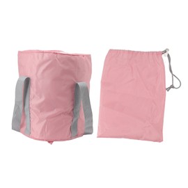 Foldable Foot Tub Polyester Double Layer Collapsible Camping Bucket with Storage Bag for Outdoor Pink