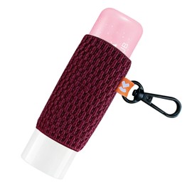 VCase LipBalm Holder with Keychain, Lipstick Holder Keychain, Lip Gloss Holder Keychain, Never Lose Your Lip Balm, Lip Gloss or Lipstick with Cute Elastic Lip Balm Keychain Holder (Cherry)