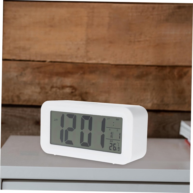FUNOMOCYA Upgrade Temperature LCD Alarm Clock Mute Mini Smart Digital