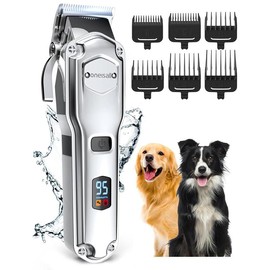 oneisall Dog Clippers for Grooming for Thick Heavy Coats/Low Noise Rechargeable Waterproof Cordless Pet Shaver with Stainless Steel Blade for Dogs and Animals petgeekdispenser