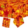 2 Pack Fall Tablecloth Maple Leaf Plastic Table Cover Autumn