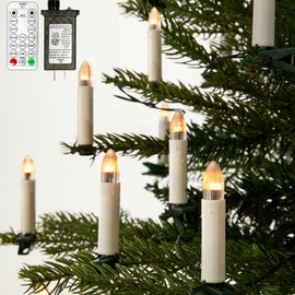 50 velas de Navidad sin llama, 2024 nuevas luces de vela con 3 colores y 11 modos de control remoto, cadena de luces LED parpadeantes 3D para árboles de Navidad, chimeneas, iglesia, boda