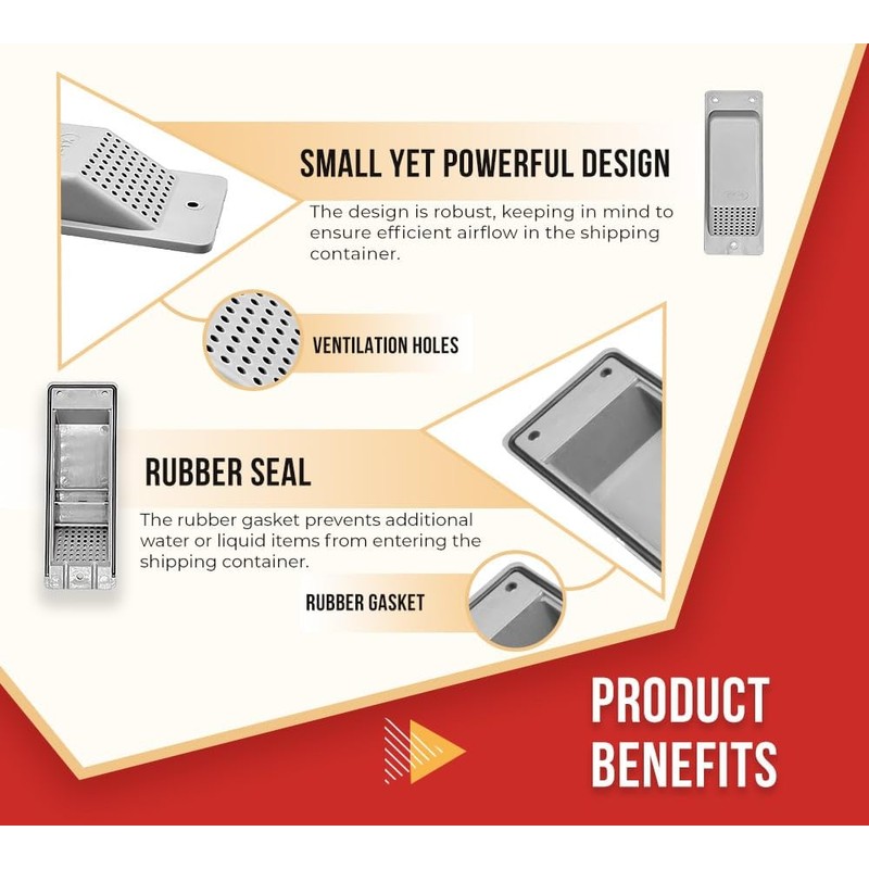 Mytee Products (4 Pack) Shipping Container Air Vent, Cross Flow