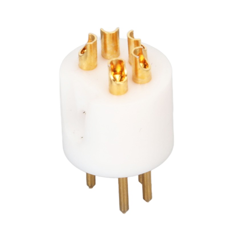 5 Pin Turntable Plug Connector Red Copper Gold Plating Nickel