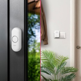 Byron Wireless Doorbell Set, Plug-In Chime, 150m Range, 16 Melodies, DBY-22312UK