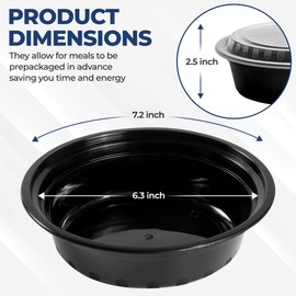 32 Oz Disposable Bowls with Lids, 100 Round Microwavable Plastic Meal Prep Salad Bowls Disposable To Go Food Containers with Lids, Storage Soup Salad Container for Lunch Left Over Take Away with Lid
