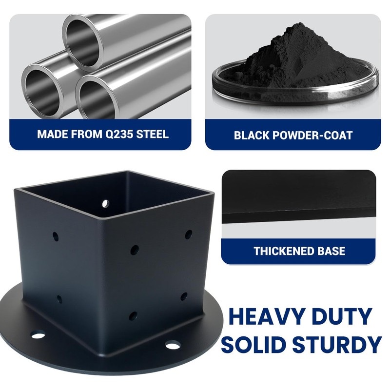 4x4 Deck Post Base 4 Pack (Inner Size 3.6"X3.6"),10ga Heavy