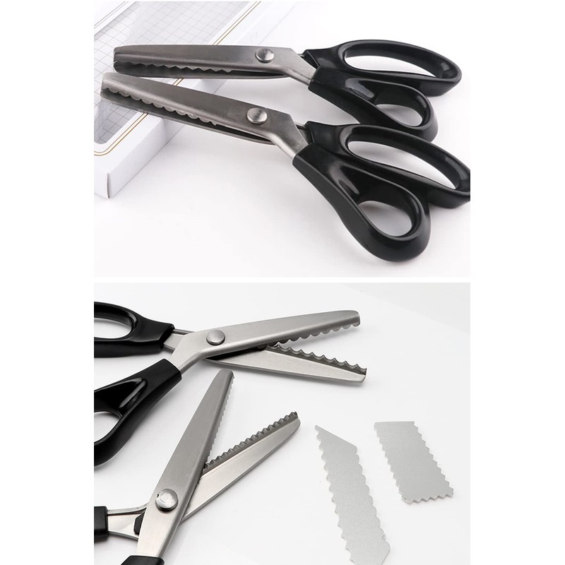 LIANHATA Pinking Scissors, Mountain Shape, Jagged Scissors, Stainless Steel, Pinking