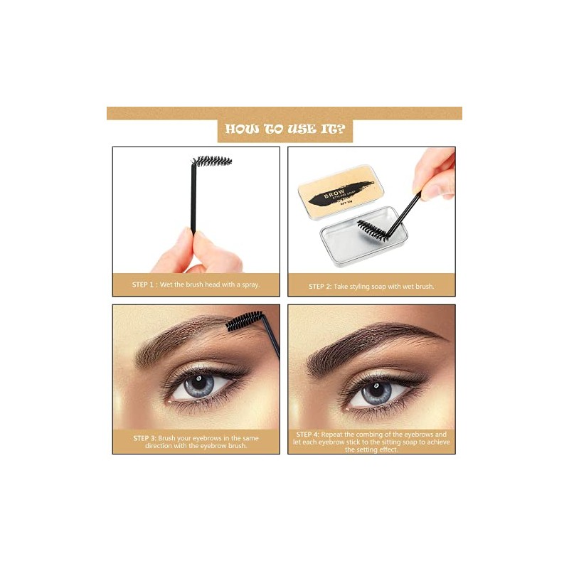 Jabón para Cejas, 2pcs Soap Brows, Eyebrow Soap Kit, Jabón