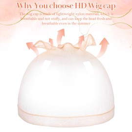 Wanmu Wig Caps for Women - 40 Pcs Invisible Sheer Breathable Stocking Cap for Lace Front Wigs, Elastic Wig Cap (Nude)