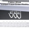 Plastic White Curtain Hooks - 50 Pcs Track Gliders for