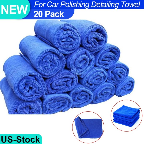 Unbranded 20 Pack Microfiber Cleaning Cloth No-Scratch Rag Car Polishing