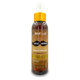 Well's Oil Mega Growth Beard Spray | Original Scent | For Men’s Beard Care | Beard Conditioning Spray | 4 fl oz