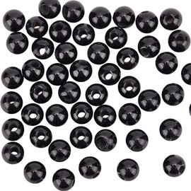 OLYCRAFT Pack of 50 6 mm Natural Black Onyx Beads Dyed Black Agate Beads Round Loose Gemstone Beads Energy Stone 2 mm Large Hole for Bracelet Necklaces Earrings Jewellery Making