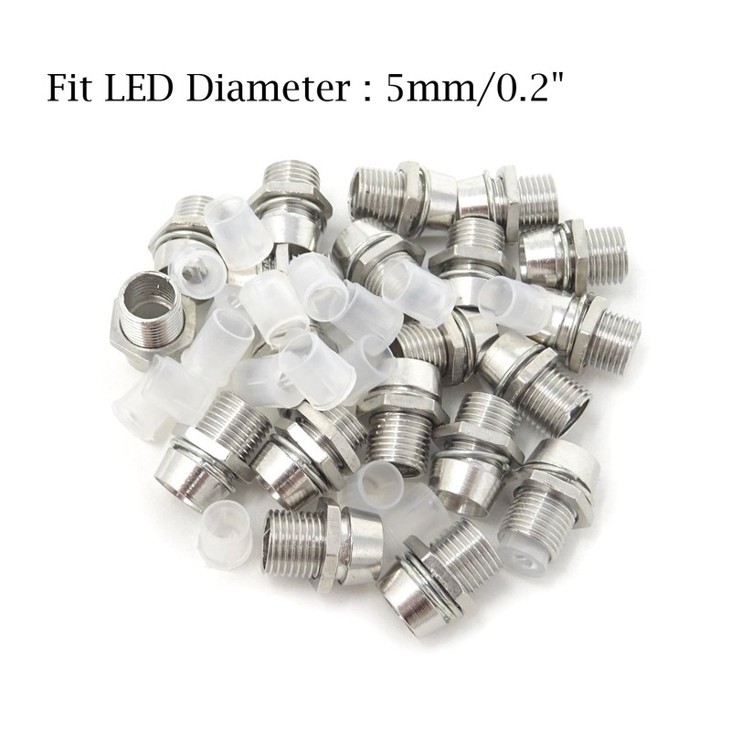 Honbay 20PCS 5mm Silver Color Light Emitting Diode LED Holder
