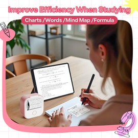 Ponek Sticker Maker Machine, Print Pods Mini Printer with Sticker, Mini Portable Printer Y02C, Bluetooth Inkless Receipt for Phone, Thermal Portable Printer for Journal, Note, Photos, Learning