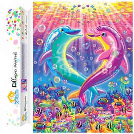 Dylan’s Cabin DIY 5D Diamond Painting - Full Drill Rhinestone Paint With Diamonds Home Wall Decor（dolphin/16x12inch)