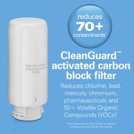 AquaFusion CleanGuard 100 Gallon Activated Carbon Block Replacement Filter, White Water Filtration System