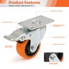 3-Inch PU Mixed Locking & Fixed Casters Set of 4,