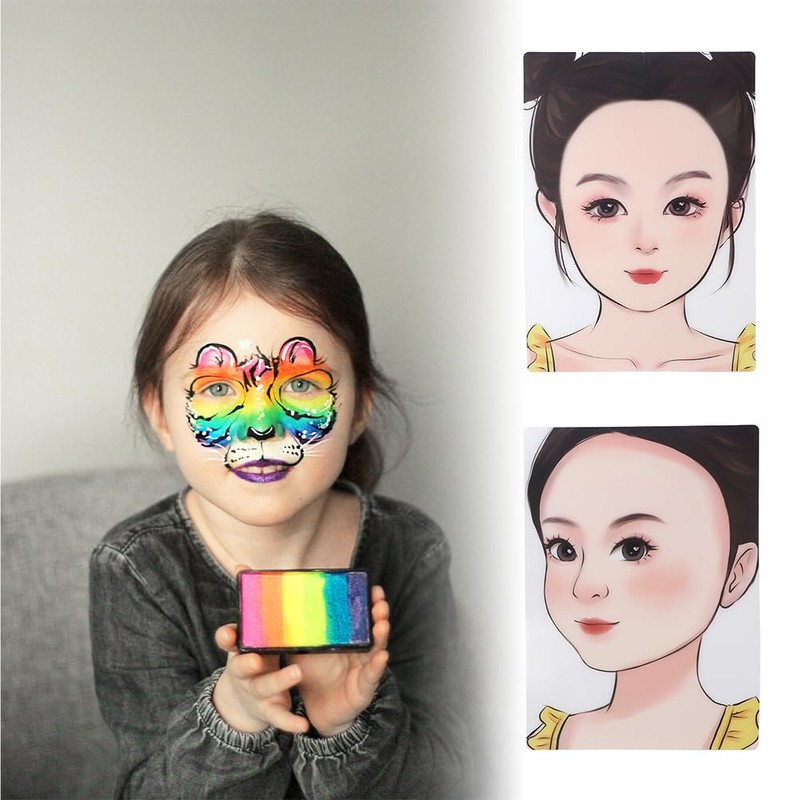 Lwuey Face Painting Exercise Board, Face Make-Up Stencil Make Up
