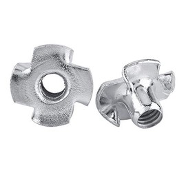 Pronged T-Nut, Pronged Nut M5, Nut, T-Nut, Tee Nut, Four-Pronged Nut, Pronged Nut, Furniture Lock Climbing, Cabinet Hold, Screw Use, Silver Tone, Pronged Nut, Insert Nut, Zinc-Plated Nut (M5, 50
