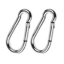 MARINE CITY 316 Stainless Steel Carabiners/Clip Snap Hook with Ring 2 Inches for Climbing – Fishing – Hiking – Boating – Sailing – Camping (Pack of 2)